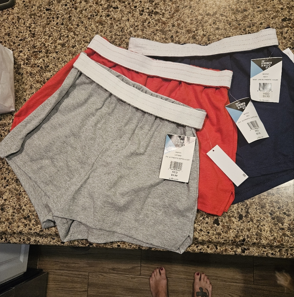 Soffe Women's Athletic Shorts - Gray, Red, and Navy